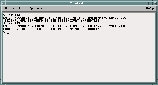 ROT-13 in FORTRAN 77