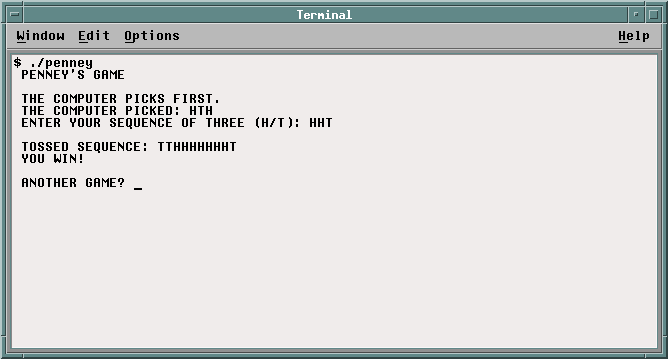 Penney’s Game in FORTRAN 77