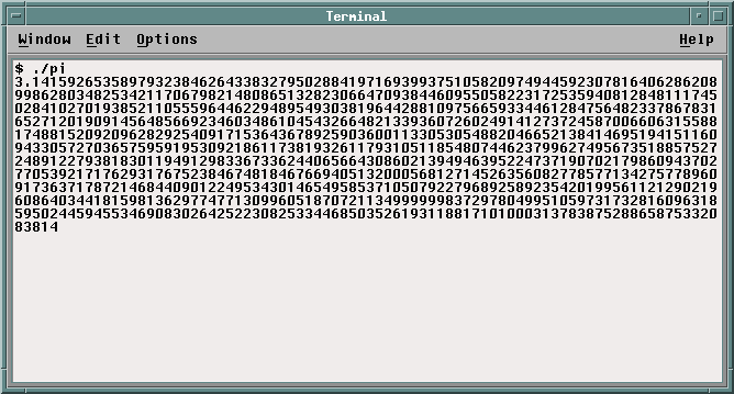 Pi in FORTRAN 77