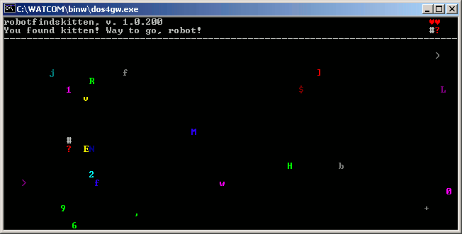 image of robotfindskitten in f77