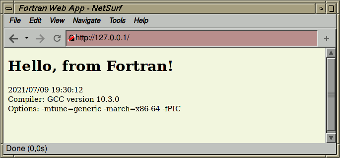Fortran web application